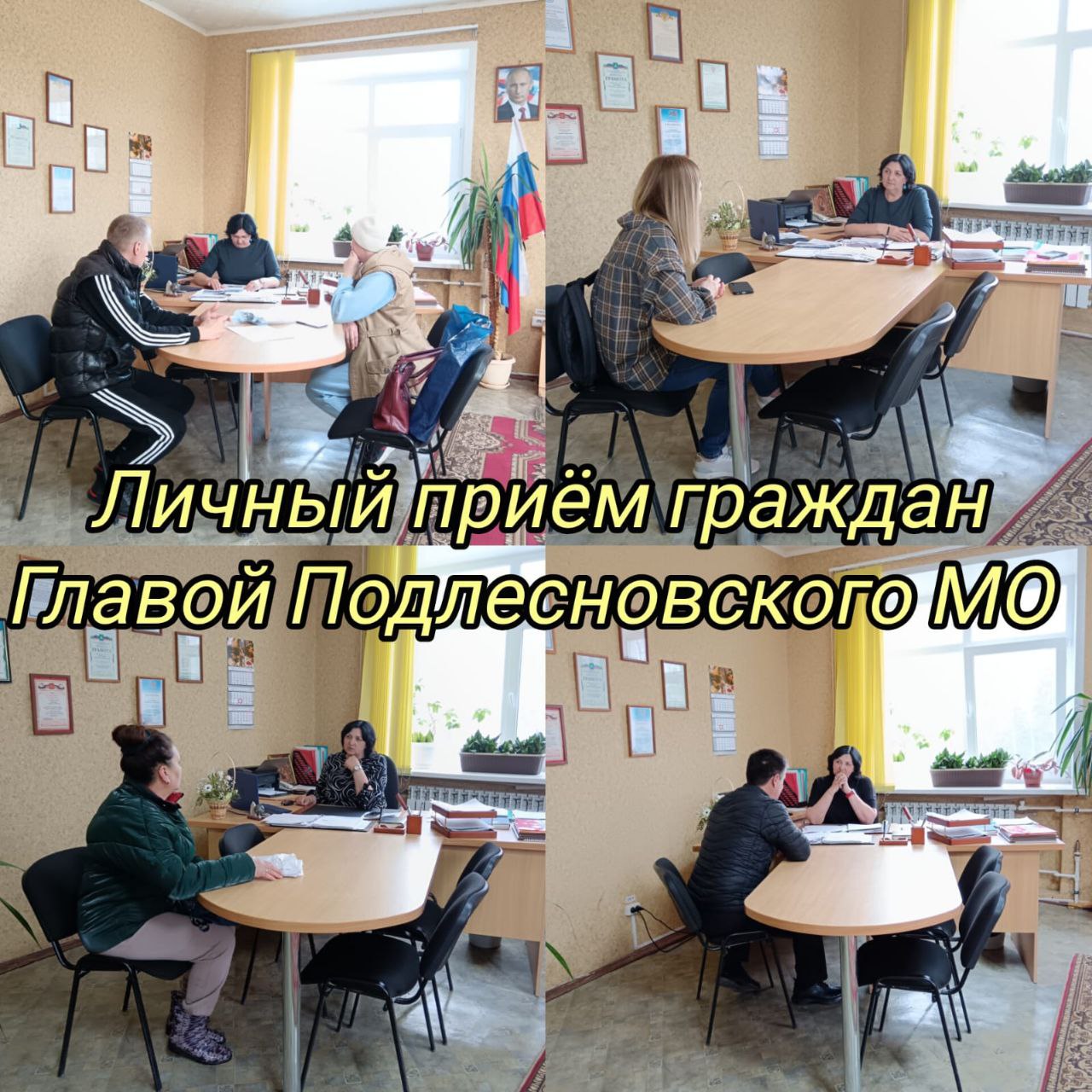 За 4 месяца текущего года главой Подлесновского МО Снежанной Кузьминовой в ходе личного приема было принято 73 человека.